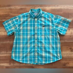 Carhartt Men's Blue Plaid Button Down Shirt